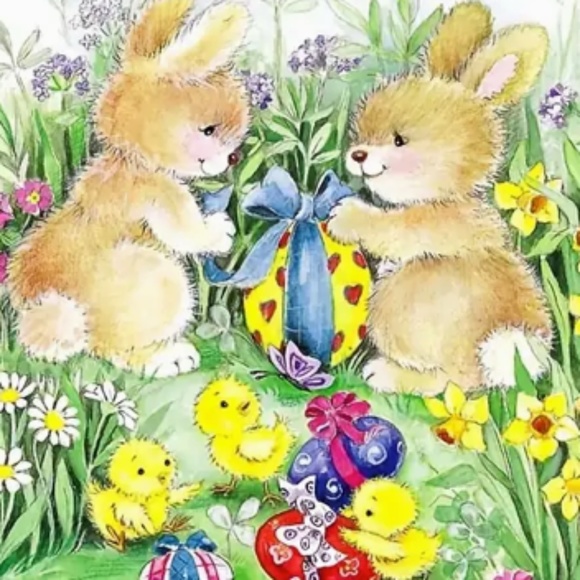 NEW EASTER/SPRING/NURSERY BUNNY RABBIT DECORATIVE PILLOW COVER 17.7" X 17.7" - Picture 3 of 3